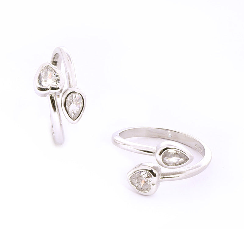 Oval and Leaf Silver 925 Toe Ring