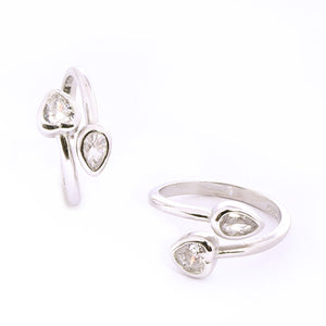 Oval and Leaf Silver 925 Toe Ring