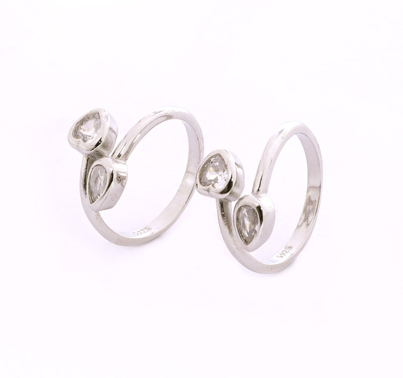 Oval and Leaf Silver 925 Toe Ring