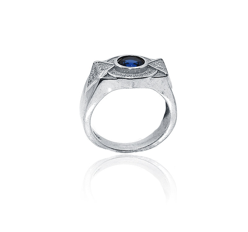 Blue Round Design Silver 925