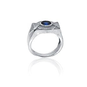 Blue Round Design Silver 925