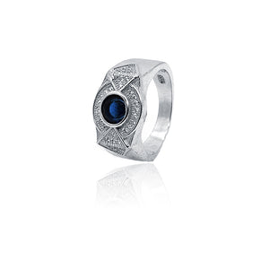 Blue Round Design Silver 925