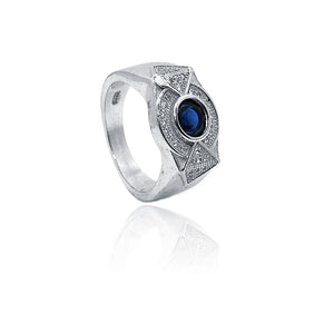 Blue Round Design Silver 925