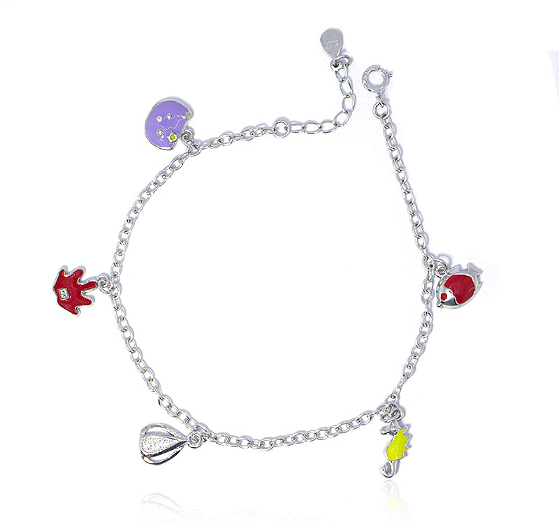 Multicolor Charms Silver 925 Bracelets