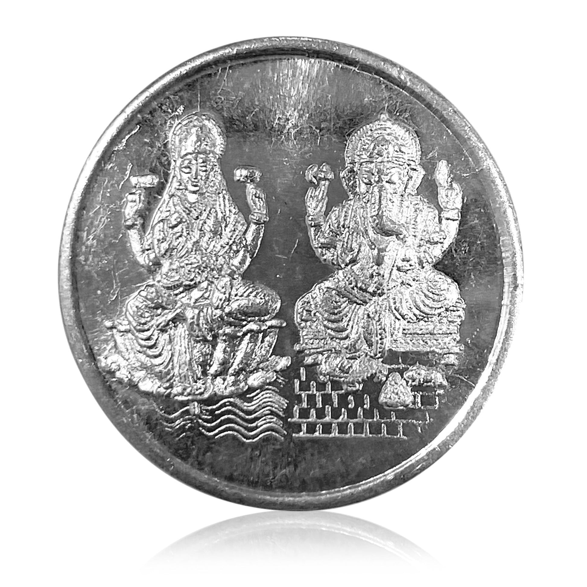 Lakshmi Ganesh Circular 5gm Silver Coin