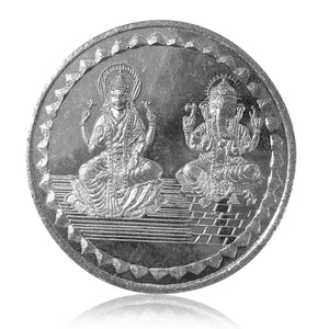 Lakshmi Ganesh Circular 100gm Silver Coin