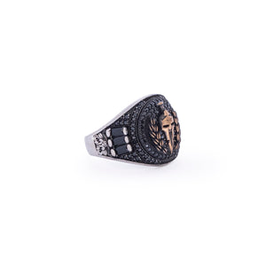 Zeus Black Silver 925 Ring