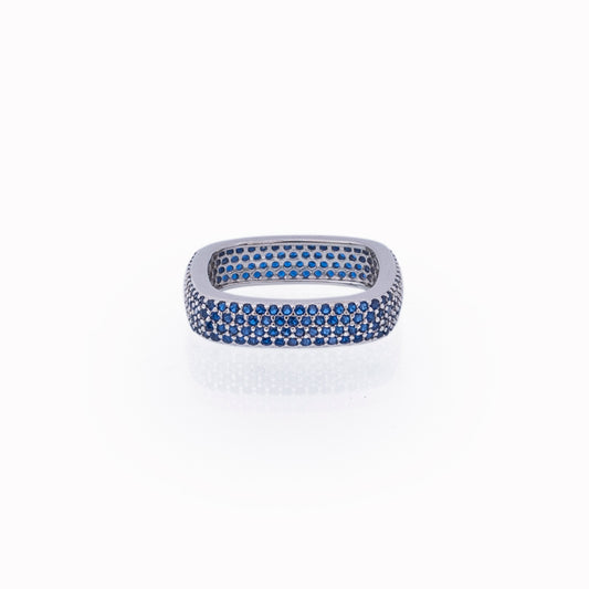 Indigo Blue Square Silver 925 Ring