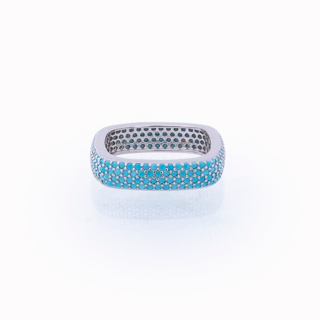 Cyan Square Silver 925 Ring