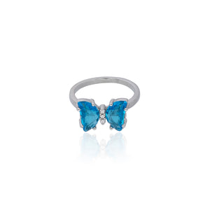 Clarice Blue Butterfly Silver 925 Ring