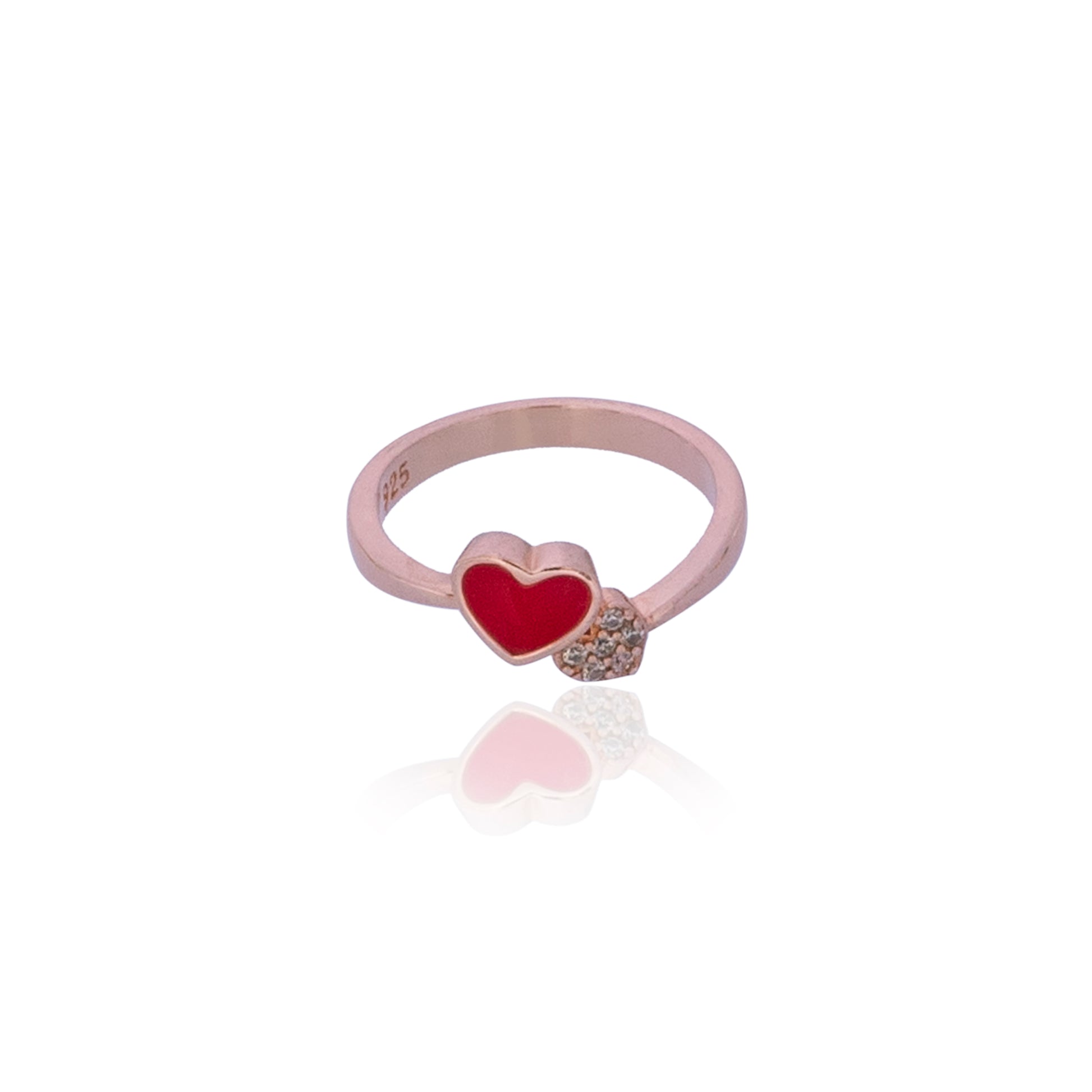 Rosy Heart Silver 925 Ring