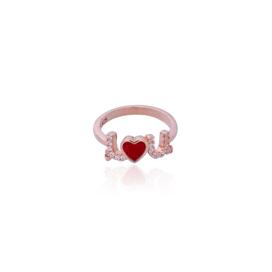 Rosy I Love U Silver 925 Ring