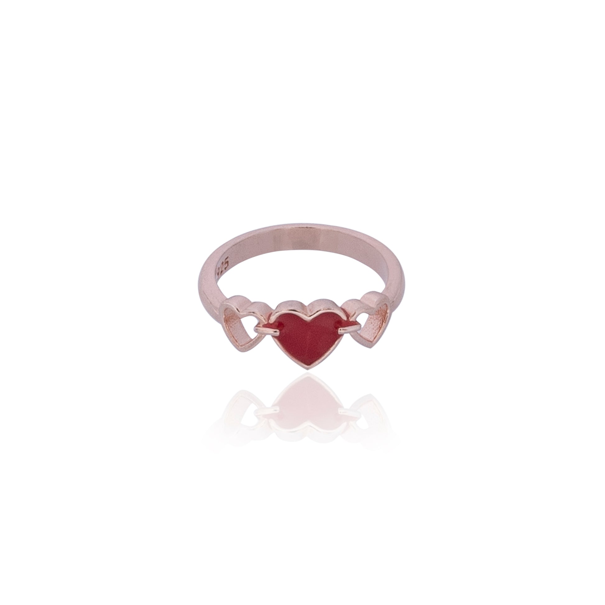 Three Hearts Silver 925 Ring