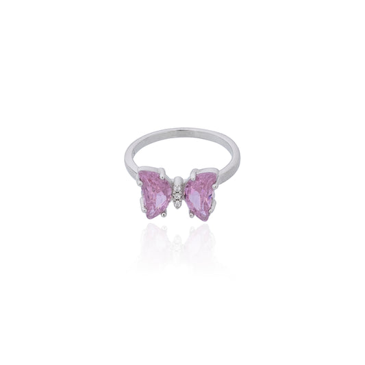 Bonnie Pink Butterfly Silver 925 Ring