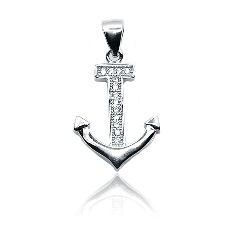 Embellished Anchor Silver 925 Pendant