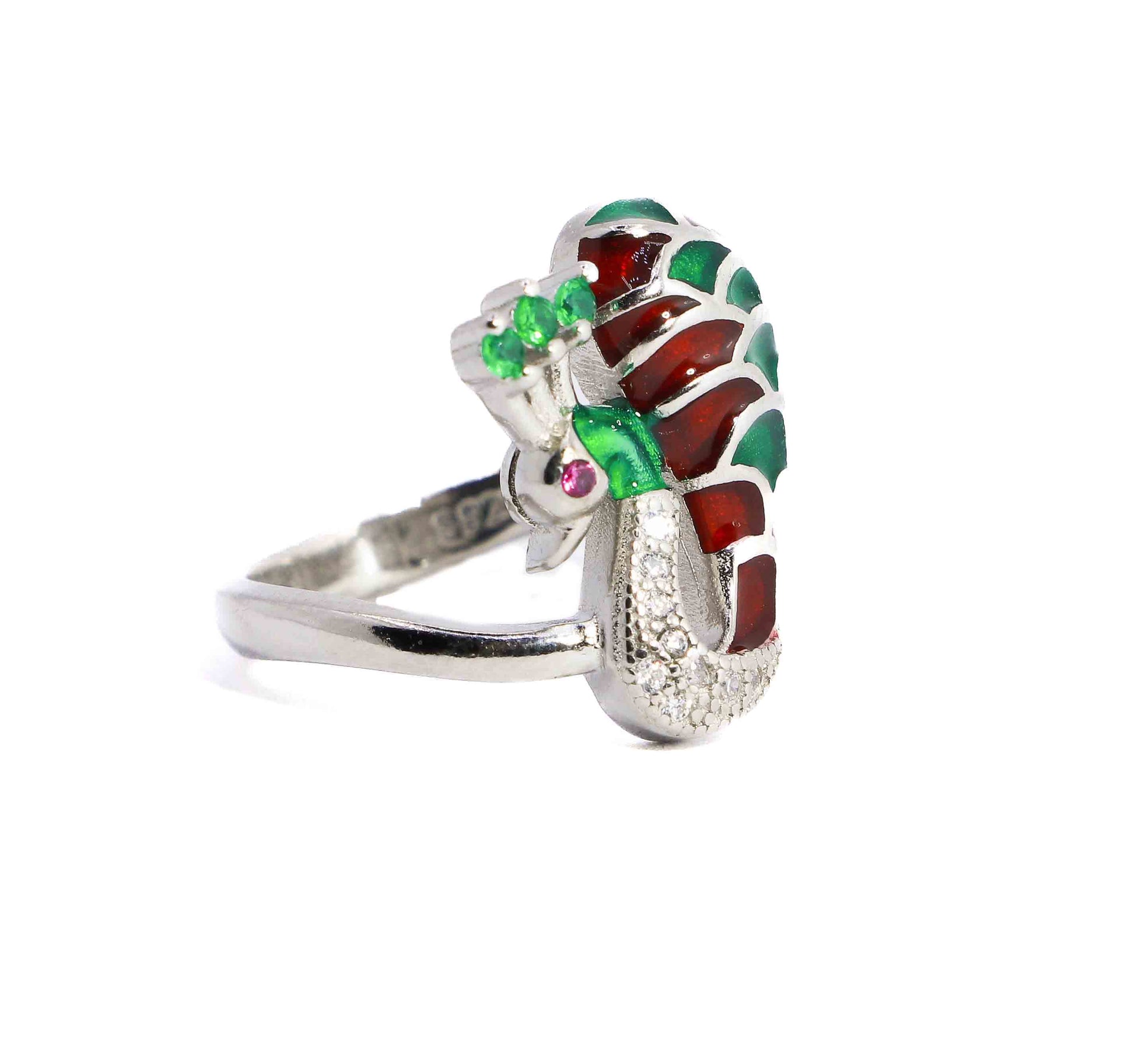 Bright Peacock Silver 925 Ring