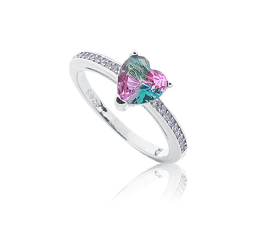 Colorful Heart Silver 925 Ring