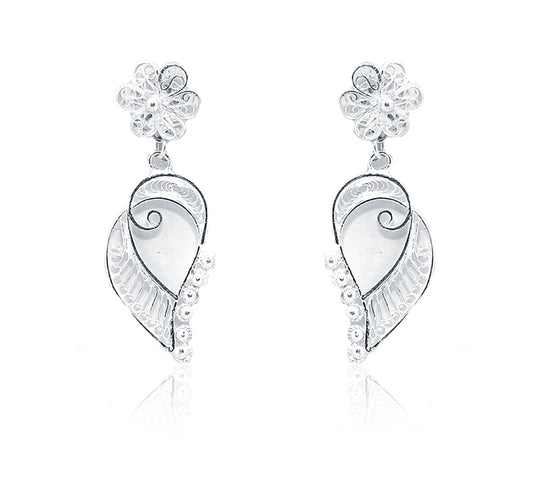 Flower Silver Earrings 925