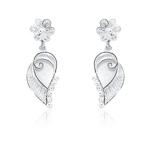 Flower Silver Earrings 925