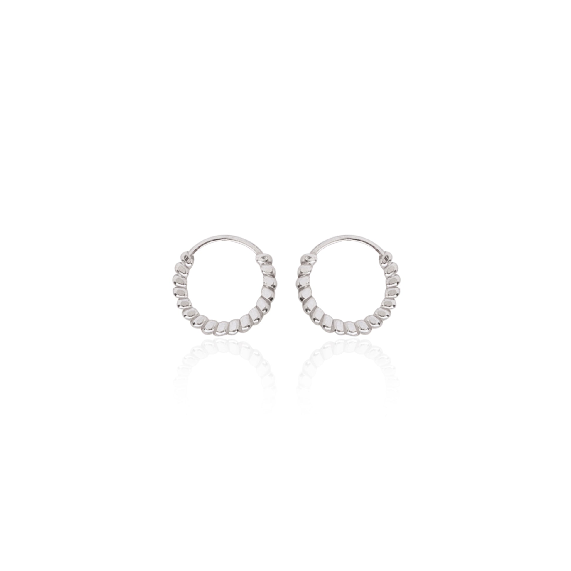 Nemichand Jewels 916 Silver tiny Ball Bali Earring for Men and Women