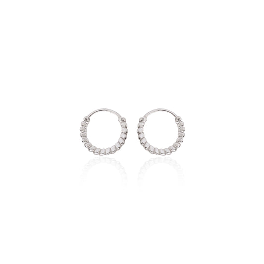 Nemichand Jewels 916 Silver tiny Ball Bali Earring for Men and Women