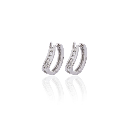 Tender Platinum Droplet Stud Earring