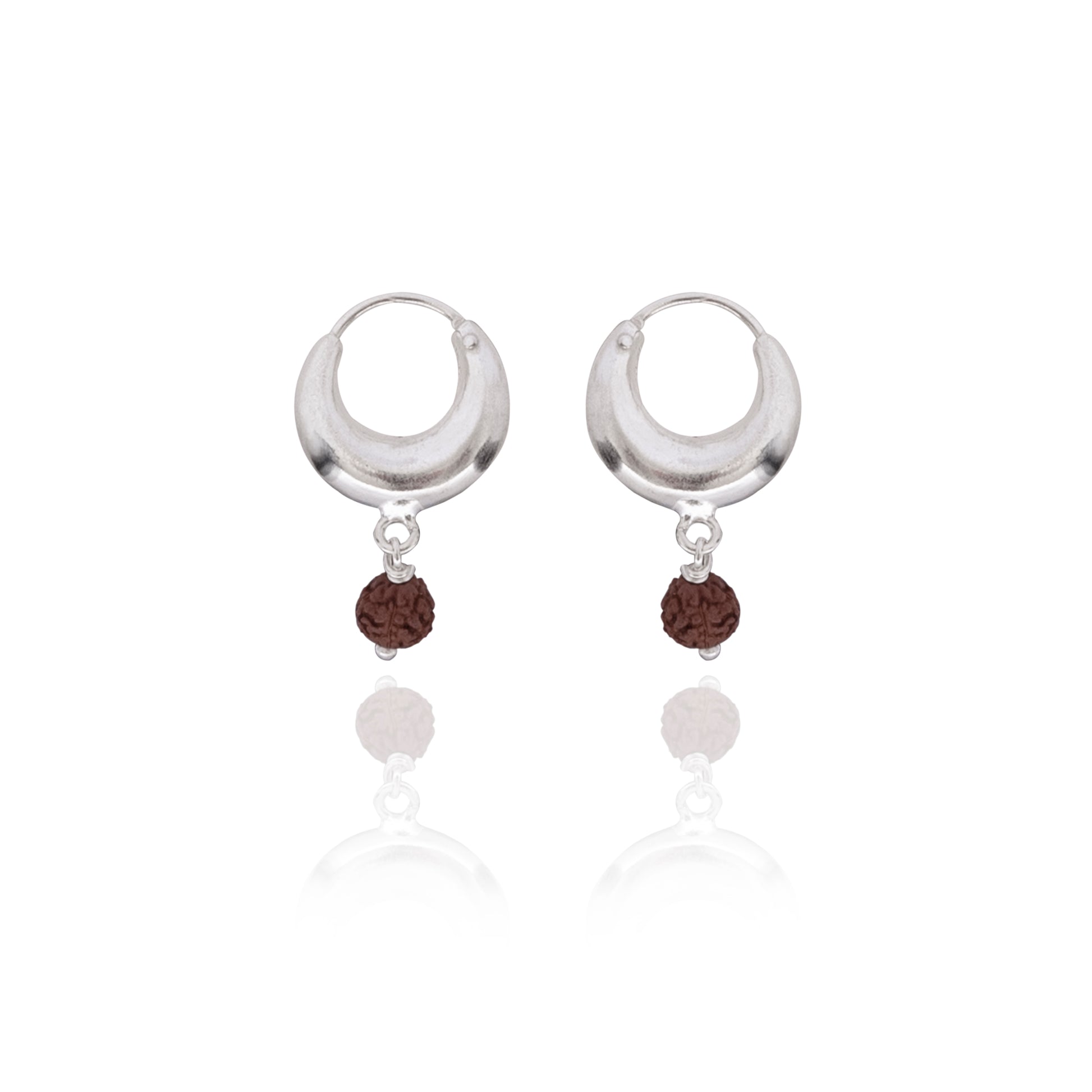 Sterling Silver Hoops Stylish Kaju Bali; Silver Finish Our Jewellery  Earring