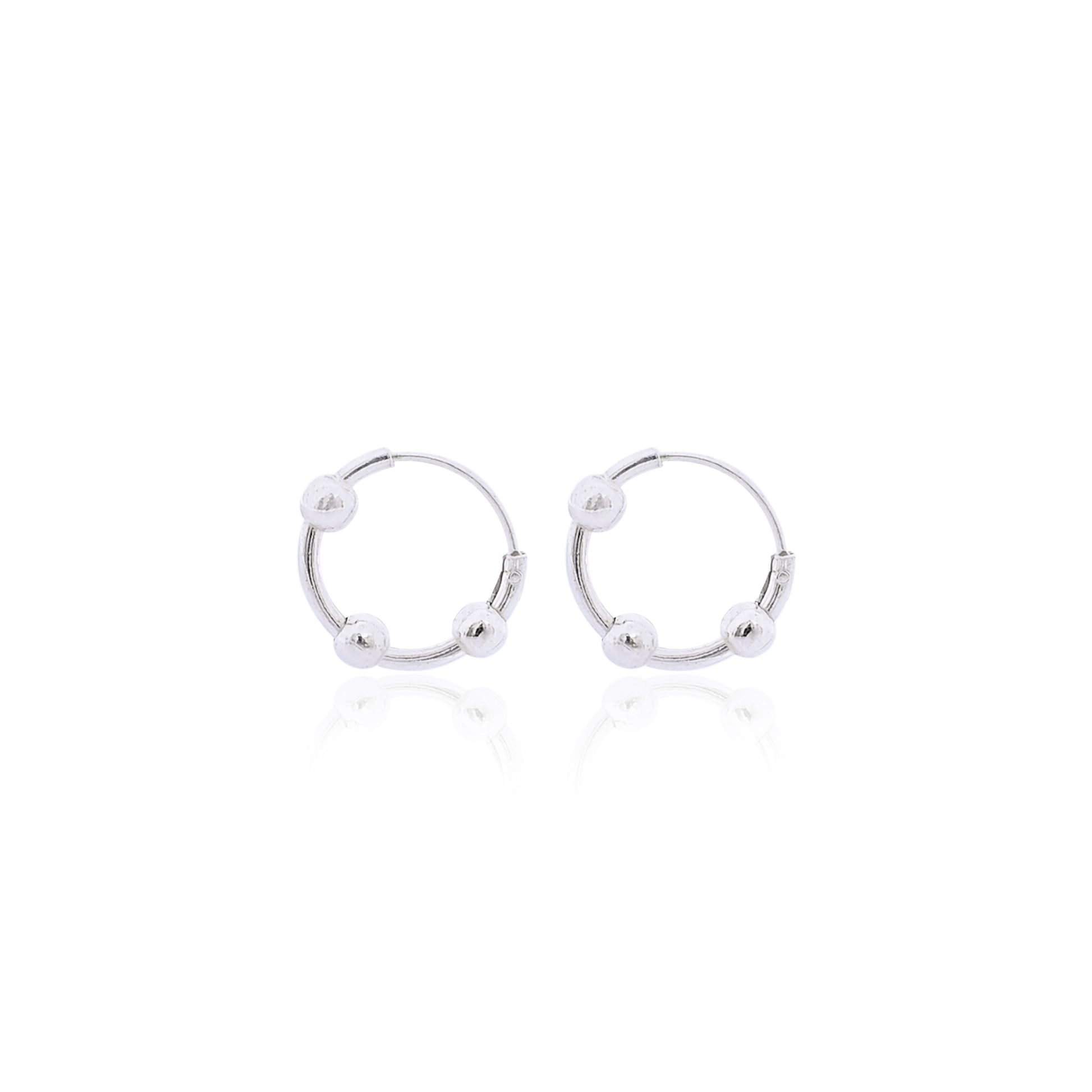 Jewellery Pair Of Silver Stainless Steel Small Hoop Earring For Men & Boys