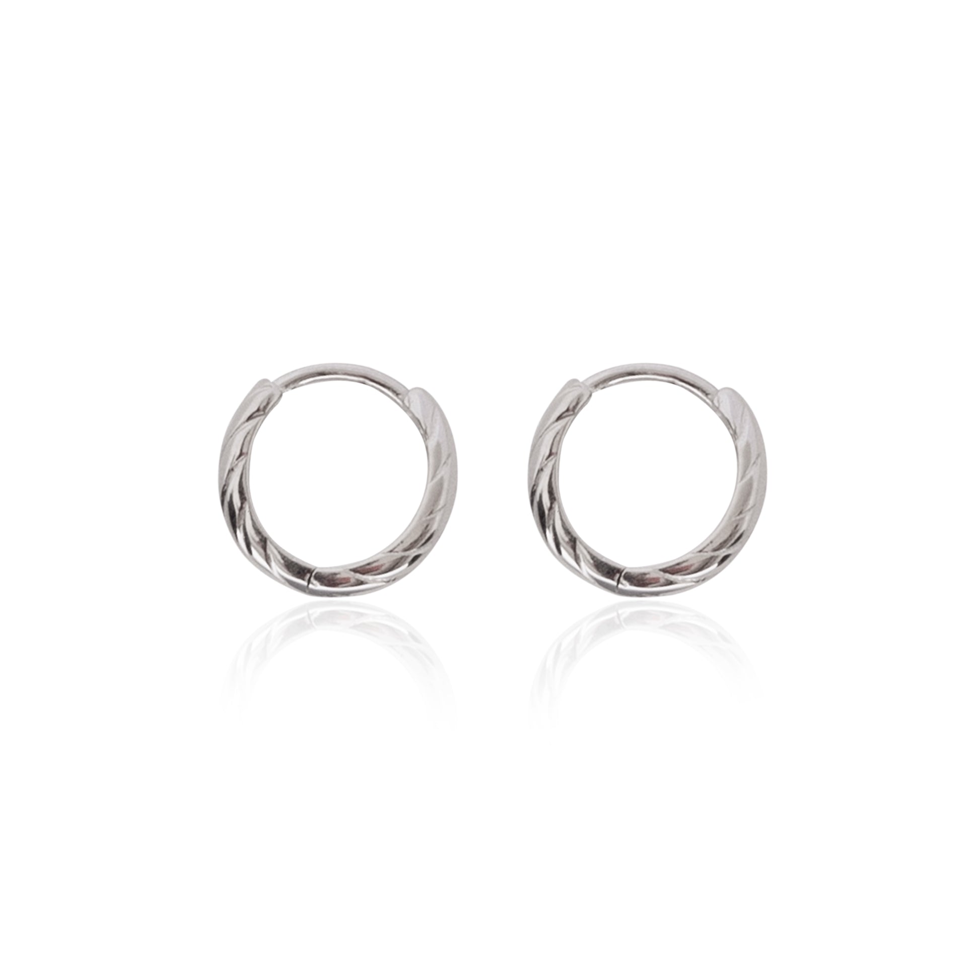 Knotted Silver Bali Hoop Earring