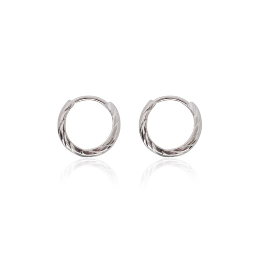 Knotted Silver Bali Hoop Earring