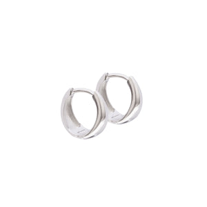 Miami Silver Plated Hoop Earrings for Men and Women