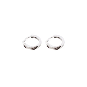 Sterlyn Round Designer Bali Men Pure Sterling Silver Hoop Earrings