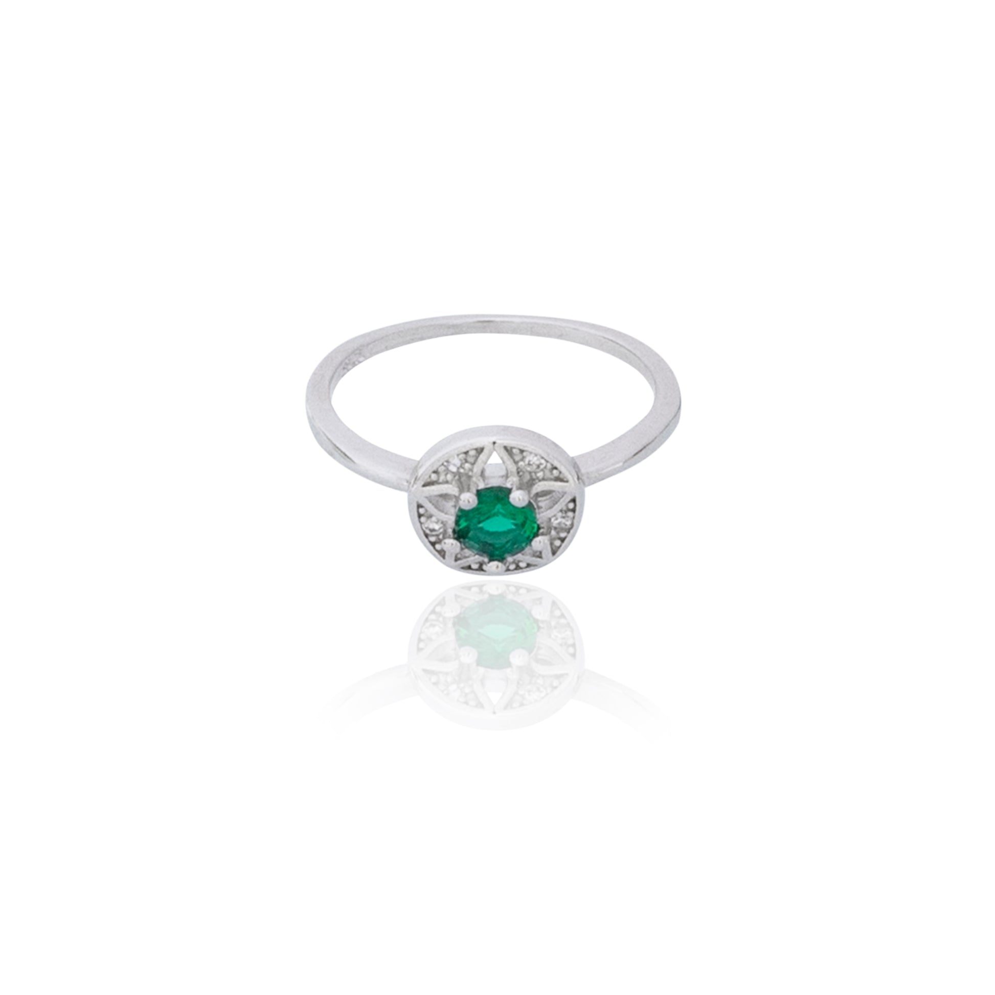 Natural Green Silver Ring 925