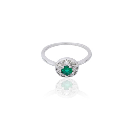 Natural Green Silver Ring 925