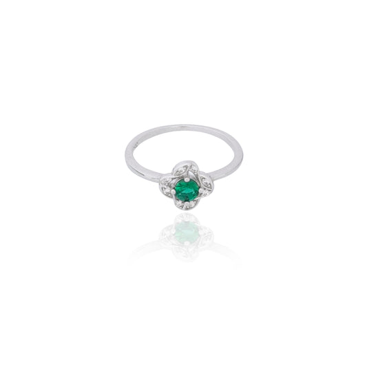 Adjustable Green Silver Ring 925