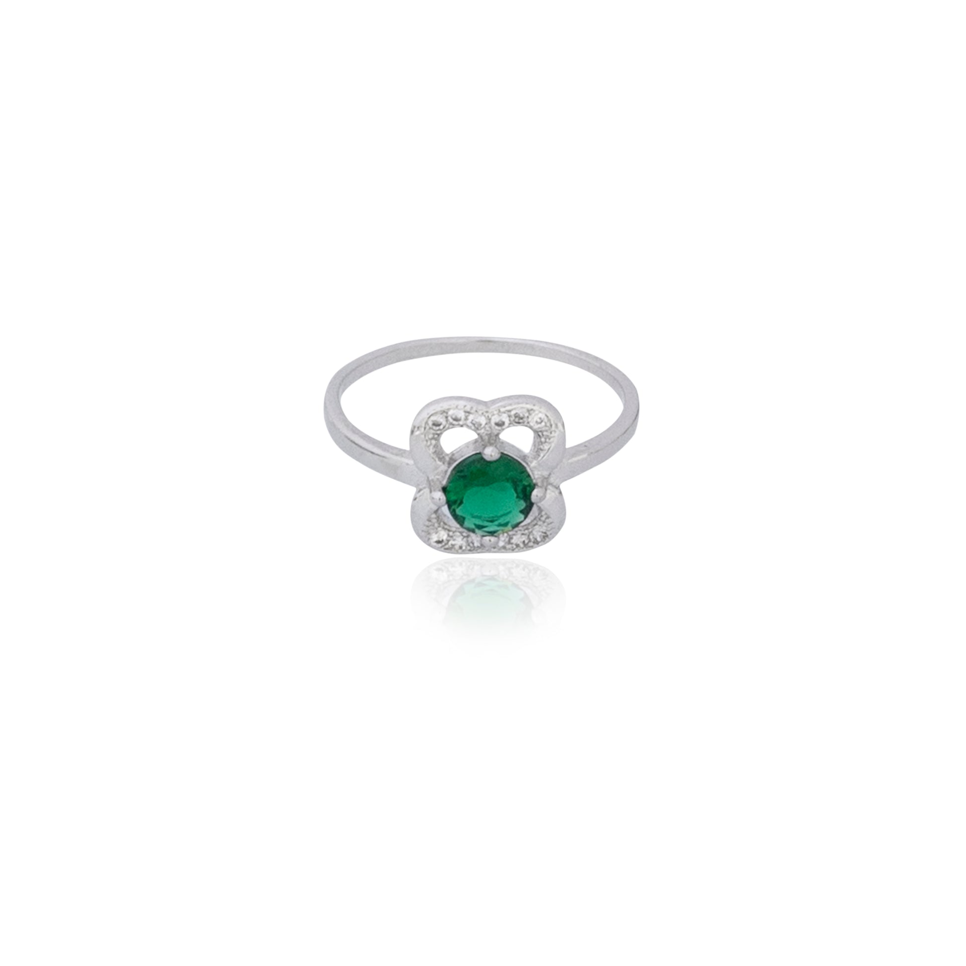 Bella Silver Green Emerald Ring