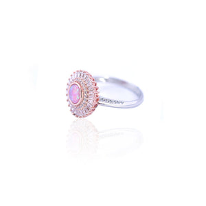 Pink Stone Silver Ring