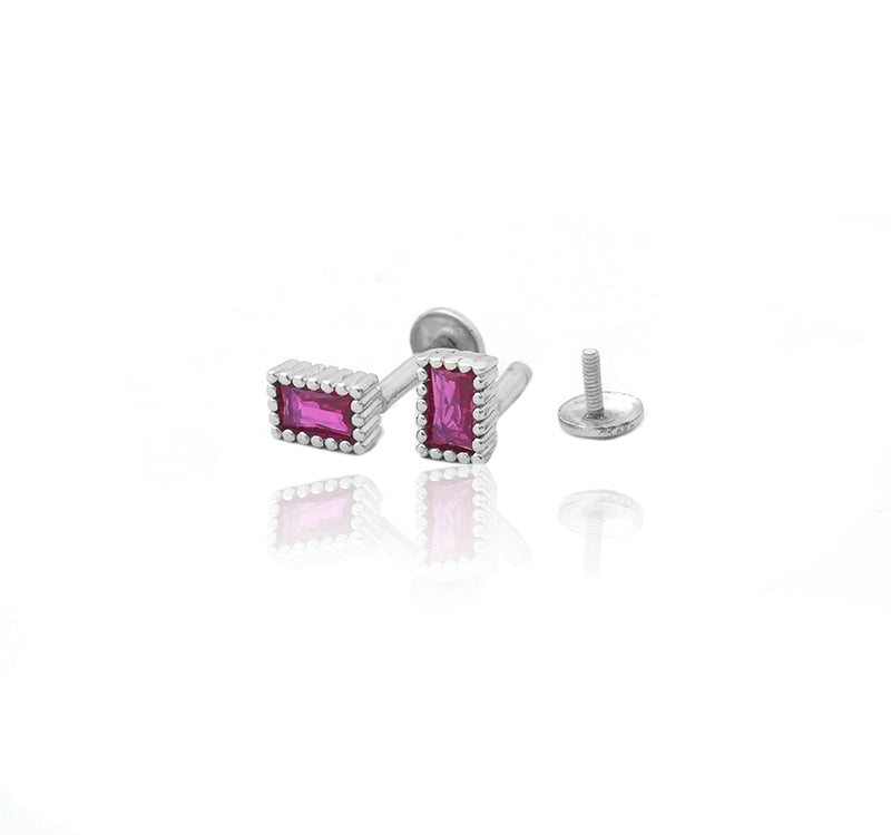 Earring Studs Pink Stone