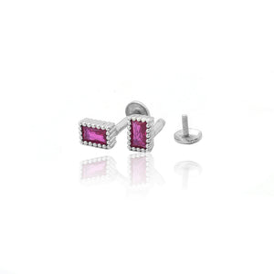 Earring Studs Pink Stone