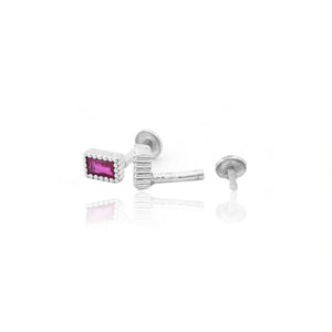 Earring Studs Pink Stone