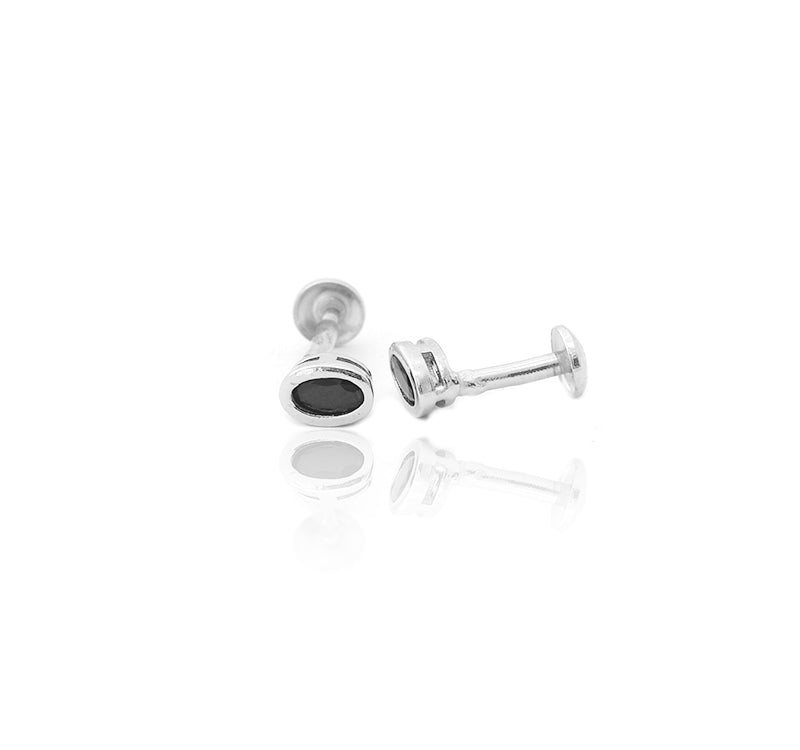 Earring Studs Black Stone