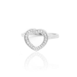 Diamond Accent Interlocking Double Hearts Ring in Sterling Silver