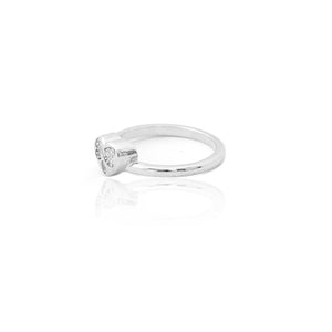 Diamond Accent Interlocking Double Hearts Ring in Sterling Silver