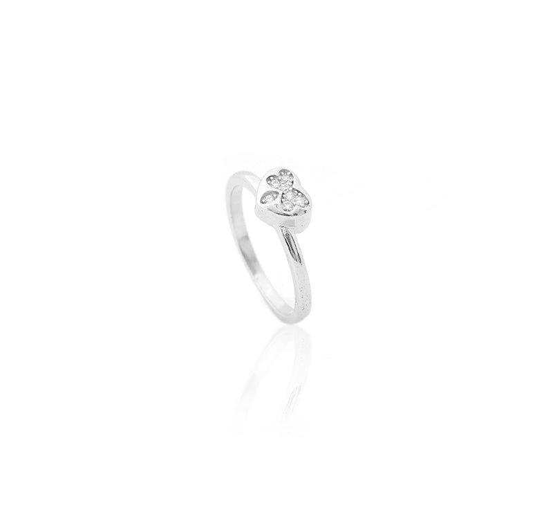 Diamond Accent Interlocking Double Hearts Ring in Sterling Silver