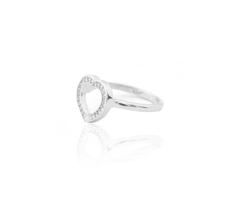 Diamond Accent Interlocking Double Hearts Ring in Sterling Silver