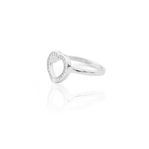 Diamond Accent Interlocking Double Hearts Ring in Sterling Silver