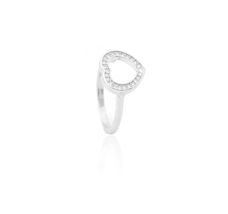 Diamond Accent Interlocking Double Hearts Ring in Sterling Silver