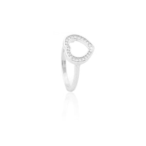 Diamond Accent Interlocking Double Hearts Ring in Sterling Silver