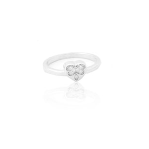 Diamond Accent Interlocking Double Hearts Ring in Sterling Silver