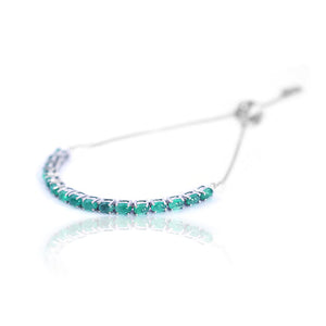 Natural Emerald Bracelet, 925 Sterling Silver, Emerald Tennis Bracelets